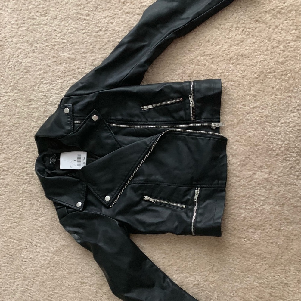 Black faux leather jacket